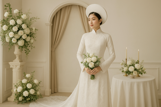 The Timeless Elegance of Vietnamese White Ao Dai Bridal Dresses