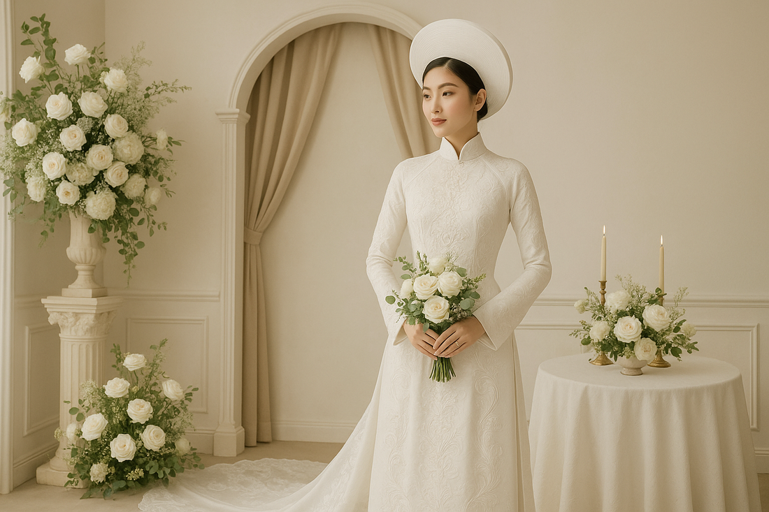 The Timeless Elegance of Vietnamese White Ao Dai Bridal Dresses